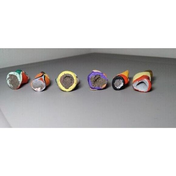 VTG Figurines Gods Good Luck Six Lucky 2” Clay Hand Painted RARE Chinese Clay - Picture 13 of 16